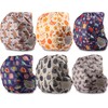 Littles and Bloomz Reusable Nappy, Standard Popper, 6 Nappies, FLP2-0602