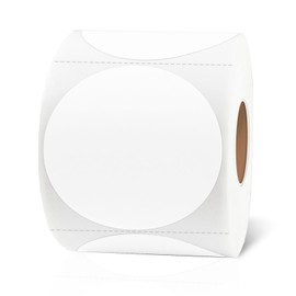 2 Inch Round Thermal Labels, Self Adhesive Circle Waterproof Thermal Labels, Multipurpose Roll Direct Thermal Sticker for DIY Logo Design, 500 Labels/1 Roll