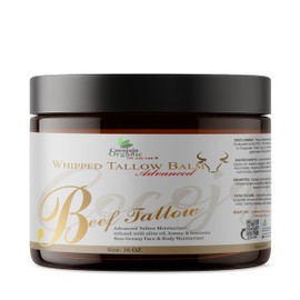 Dr Joe Lab COCOJOJO Whipped Tallow Balm Advance – Micronized Grass-Fed Tallow Moisturizer with Jojoba, Argan, Shea Butter, Baobab & Vitamin C – Whipped Tallow Cream for Face & Body Hydration (16 oz)