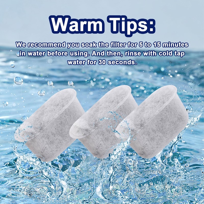 Set of 12 Charcoal Water Filters,Replacement Non-Woven Activated Carbon Sage
