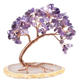 Nupuyai Amethyst Crystal Tree Feng Shui Gemstone Tree of Life Tree Lucky Tree Money Tree Gift Wedding Decoration