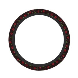 Red Cherry Steering Wheel Cover for Women, Universal 15 inch Breathable Anti Slip Steering Wheel Covers for Cars, Auto, SUVs