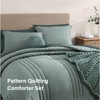 Monbix Queen Comforter Set - 7 Pieces Sage Green Bed
