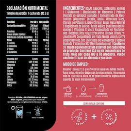 Birdman BCAAs  L-Glutamina Ratio (BCAA 211) 100 Vegetal, (Vegano), 0 Carbohidratos, con Vitamina B12, Minerales, Vitamina C, Sabor Fresa  30...       