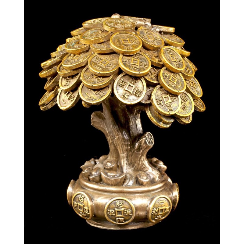 Money Tree Feng Shui Figurine - Lucky Charm Money Blessing