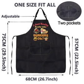 ENSIANTH Burgers Apron Funny Burgers Gift for Burgers Maker Apron Burger Lover Gifts I Just Really Like Burgers Chef Cooking Apron (burger apron)