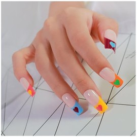 GALS PRO Uñas Postizas Galspro Medium Press On - Set De 24 Uñas Con Diseños En 12 Tamaños Diferentes Para Un Ajuste Perfecto. Incluye Pegamento Para U