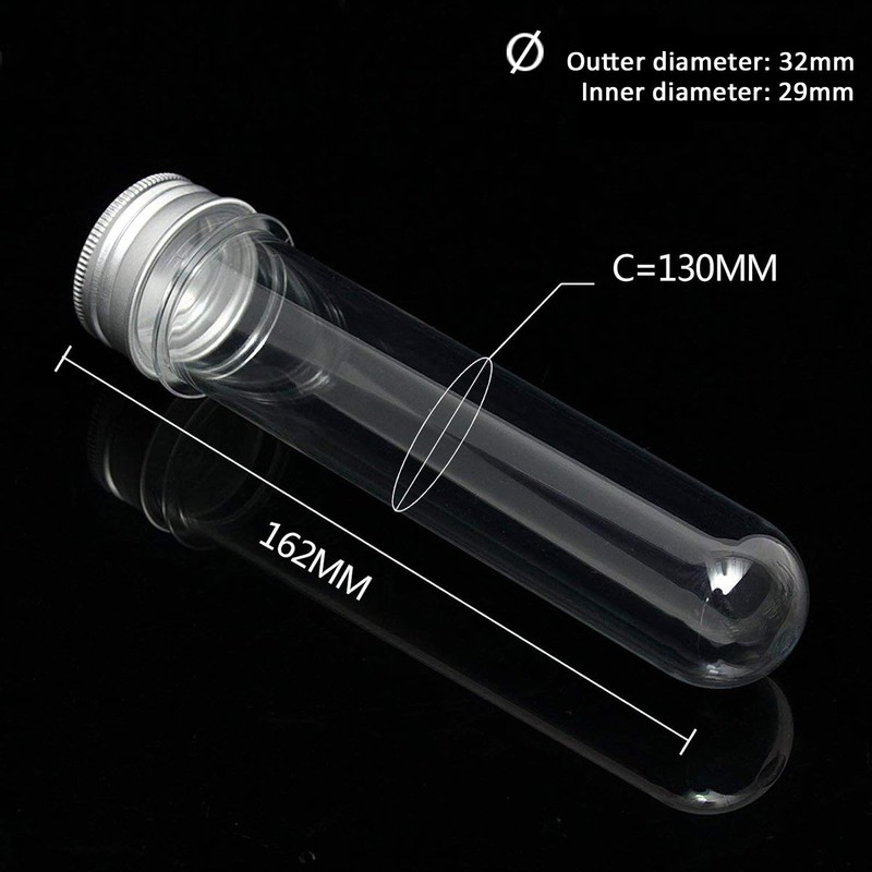 JamHooDirect 10Pcs, 100ML (32 x 162mm) Clear Plastic Test Tube