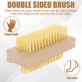 ASelected 10 PCS Double Sided Wooden Nail Brush,Double-Sided Nail Scrubbing Brush for cleaning nails,Double-Sided Nail Scrubber,Nail Cleaning Scrubbing Brush for Hands Feet Nails Cleaning
