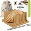 Bamboo Wooden Bread Slicer for Homemade Bread Kit with Adjustable
