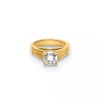 Unbranded 14K Yellow Gold 3D Ring with White CZ Charm