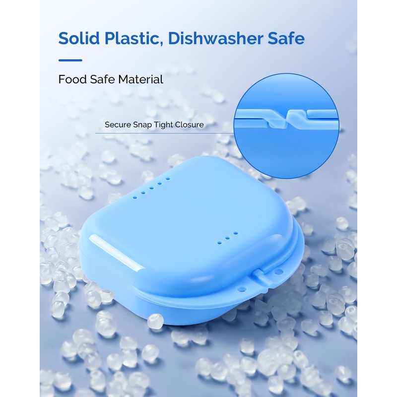 JMU Retainer Case with Vent Holes, 4Pcs Denture Case, Orthodontic