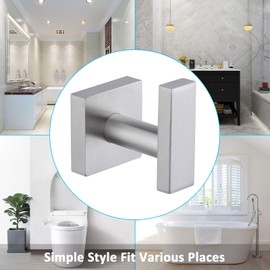 Bathroom Towel Hook, Angle Simple SUS304 Stainless Steel Single Shower Towel Hanger for Wall, Kitchen Cabinet Closet Coat Robe Holder Wall Mounted, Brushed Nickel