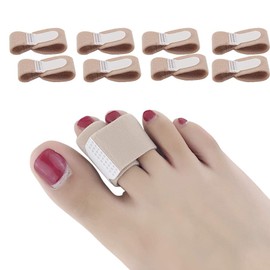 DYKOOK Broken Toe Wraps, 8 Pcs/Pack, Fabric Toe Splint Toe Cushioned Bandages Finger Protectors Straightener Hammer Toe Separators (Beige, 8 Pcs Toe Wraps)