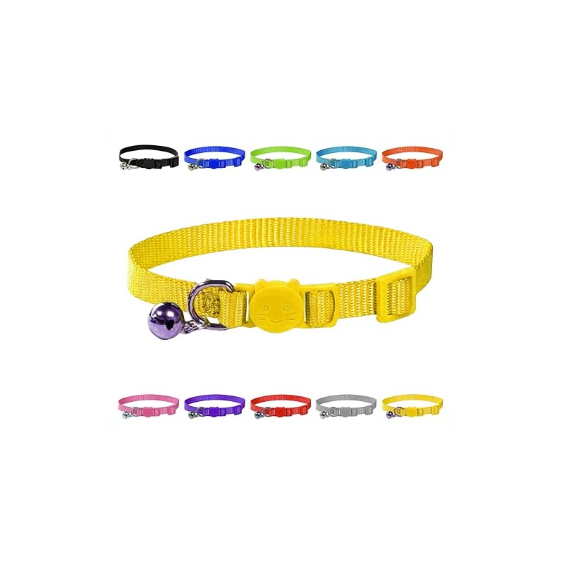 Vibrant Soft Nylon Kitten/Cat Collar with Bell and Safety Release