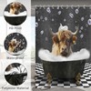 Hnmdmyi Shower Curtain Funny Highland Cow 180 x 200 cm,