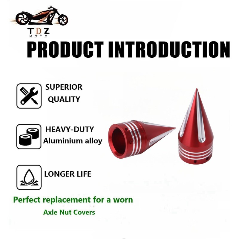 TDZ Front Axle Nut Covers 3.6" Inch Spike Front Axle