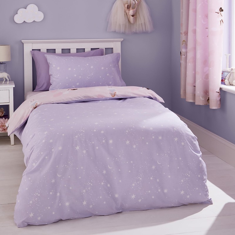 Catherine Lansfield Dancing Fairies Reversible Double Duvet Cover Set with