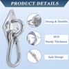 OHIYO 2PCS M10 Stainless Steel Pad Eye Hooks+2PCS 10MM Snap