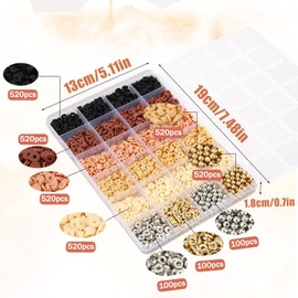 Aeaocvo 3000 Pieces Heishi Beads, Clay Beads for Bracelets, Polymer Clay Beads for Adults Children, Beads Set for DIY Bracelet Making Kit (Mixed Colours)
