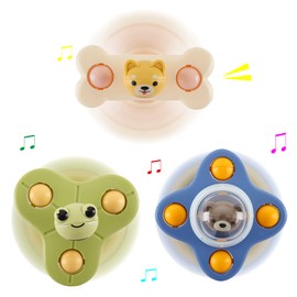 Hundredmore 3PCS Suction Cup Spinner Toy for Baby 12-18Months, Bath Toys for Toddlers 1-3, Boys and Girls 1st Birthday Sensory Toys Gifts