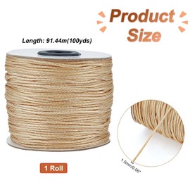 PH PandaHall 1.5mm Nylon String 100 Yards Wind Chime Cord Replacement Braided Lift Shade Blind String for Windows Roman Rollers Repair Gardening Plant Waist Beading String for Chinese Knotting Wheat