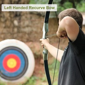 Black Hunter Takedown Recurve Bow, 60" Left Handed with Ergonomic Design for Outdoor Training Practice (35 lb, Left Hand)