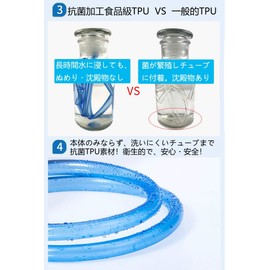 Outdoor Water Supply Pack, Hydration, 6.6 gal (2 L), Antibacterial Food-grade TPU Material, BPA Free, Wide Mouth Big Zip, Water Carrier, Water Bag, Soft Bottle, Easy Hydration, Lightweight, Hiking, Climbing, Jogging, Disaster Prevention, Tube Included