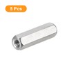 sourcing map M4 x 0.7-Pitch 25mm Length Coupling Nuts, 5pcs
