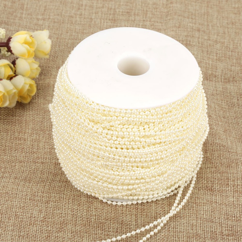 100m/roll Imitation Pearl Wire Beads Garland String DIY Wedding Decoration
