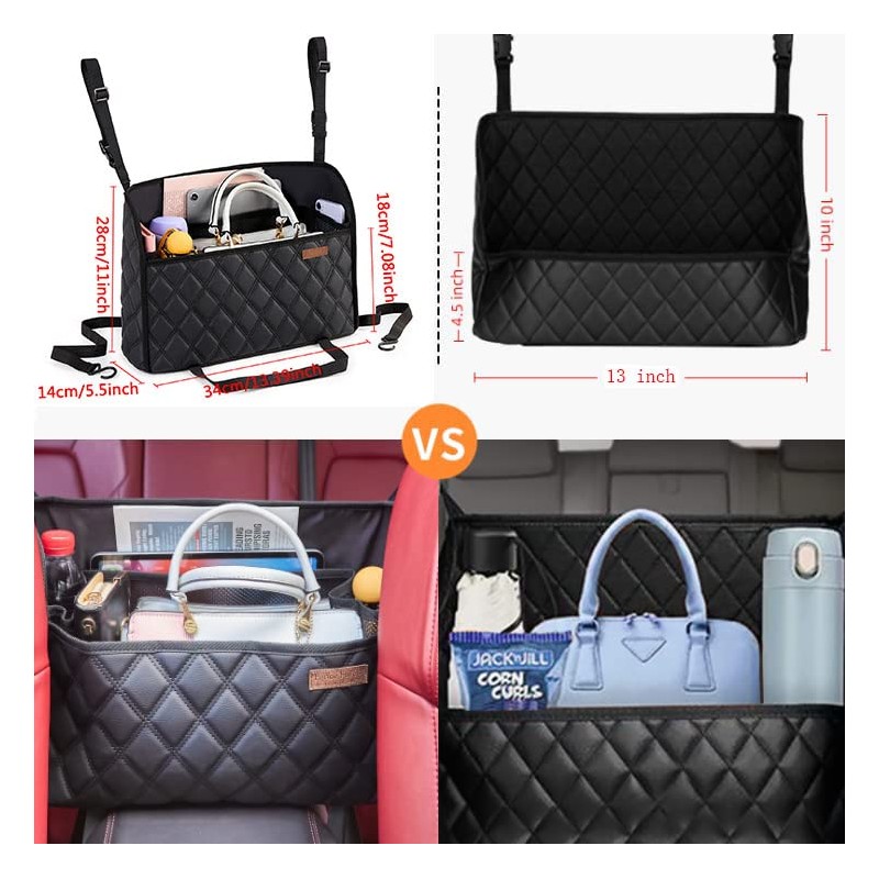 WLLWOO WLLWOO Car Net Pocket Handbag Holder Between Seats Back