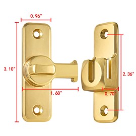 Wocoe 3 Packs Gold 90/180 Degree Flip Barn Door Lock, Protect Privacy - Security Door Latch, Gate Latches Hardware for Barn Door, Bathroom, Cabinet, Window,Garden,Sliding Door