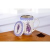 Abbott Collection 27-VALENSOLE-CVT Lavender Print Covered Mug & Strainer, White/Purple