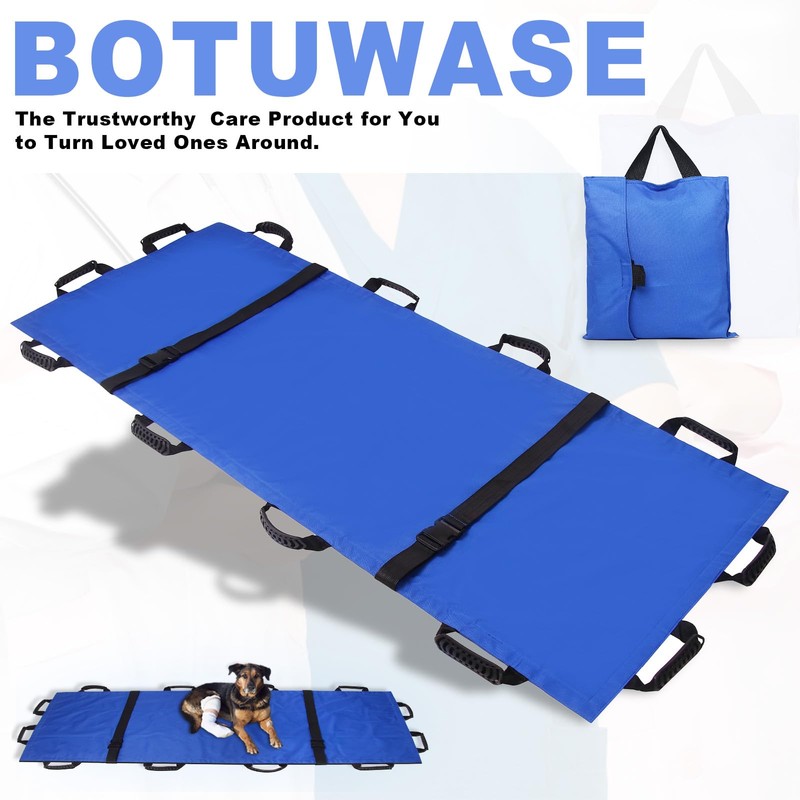 Portable Transport Stretcher with 12 Rubber Handles & Carrying Bag