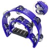 PHITUODA Tambourine Double Row, Metal Jingles Hand Held Percussion, Half