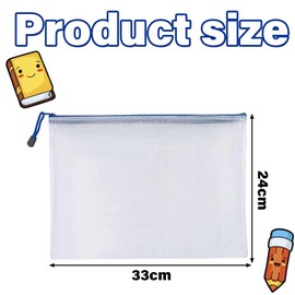 10 Pcs A4 Plastic Wallets Document Wallets with Zipper Waterproof A4 Zip Wallets for Office Home School Supplies A4 Document Wallets for School Office Homework Travel Storage Bags (White＋Green)