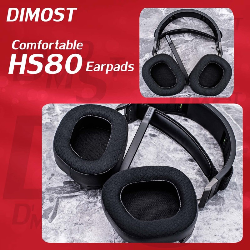 DIMOST HS80 Ear Pads Compatible with HS80 Headset I Thicker