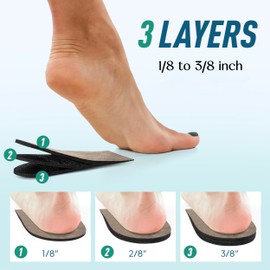 Heel Lifts for Women and Men Adjustable Shoe Lifts for Leg Length Discrepancy (Small, 4, Count)