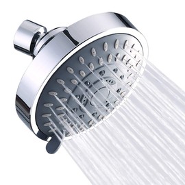 Aisoso Aisoso Shower Head High Pressure Rain Fixed Showerhead 5-Setting with Adjustable Metal Swivel Ball Joint - Relaxed Shower Experience Even at Low Water Flow & Pressure