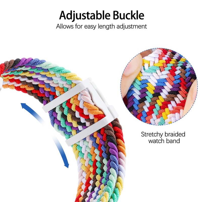 Wellfit Stretchy Braided Gizmo Watch Band Replacement - Magnetic Buckle,