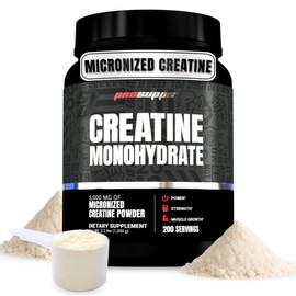 PROSUPPS Creatine Monohydrate Powder for Men & Women, Unflavored - 5000,mg of Micronized Creatine - Gym Workout Supplement for Muscle Gain & Recovery - Sugar-Free, Soy & Gluten-Free - 200 Servings
