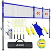 Volleyball Badminton Net Set Combo for Backyard Beach, 2-in-1 Adjustable