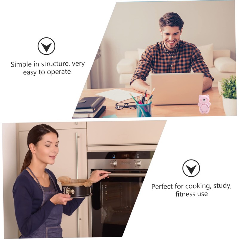 CIYODO 1pc Cartoon Bear Shaped Mechanical Timer for Students and