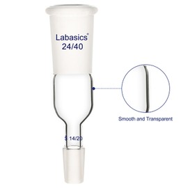 Labasics Enlarging Adapter Glass Adapter from 24/40 to 14/20 Glass Joint Lab Glassware Supply