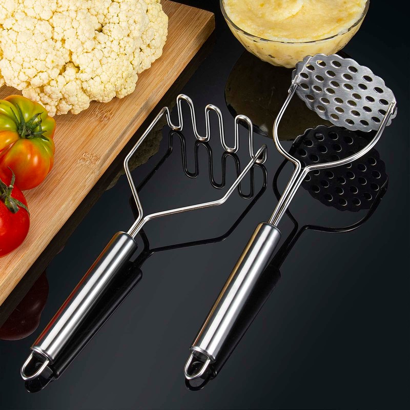 VOOVAO 2 Pcs Potato Masher for Potatoes, Heavy Duty Stainless