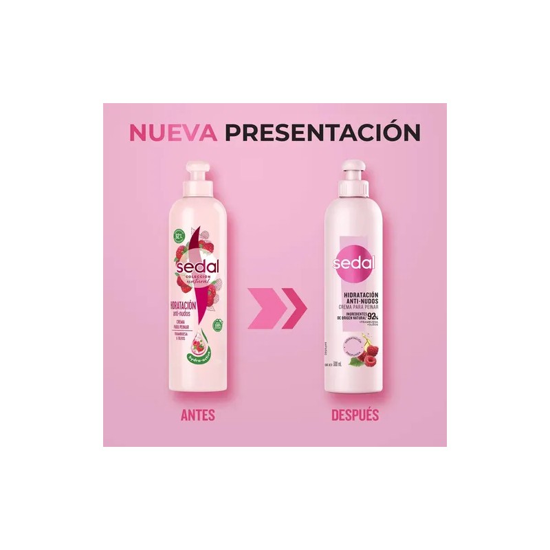 Crema Para Peinar Sedal Recarga Natural Anti Nudos, De 300ml