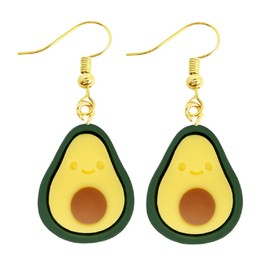 Resin Avocado Drop Earrings, Resin, resin