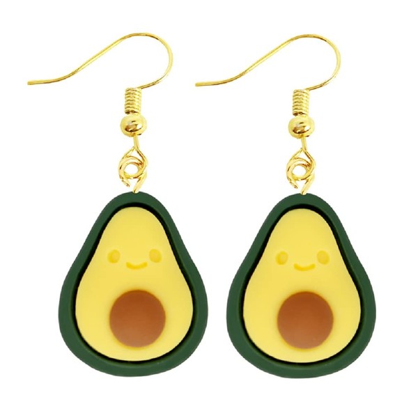 Resin Avocado Drop Earrings, Resin, resin