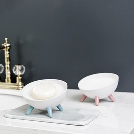 Round UFO sponge big size soap dish soap dish Gray 4ea