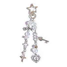 Meefisher Cute Y2K Aesthetic Cross Charm Keychain Star Accessories for Backpack Purse (Skull cross)